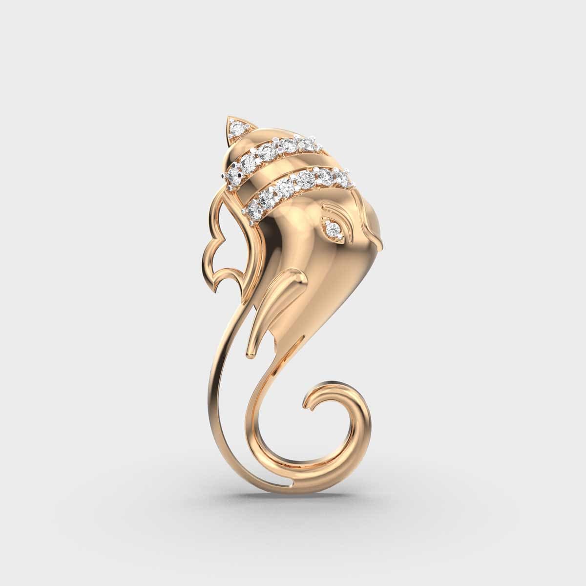 Glorious Ganesha Diamond Pendant without Chain