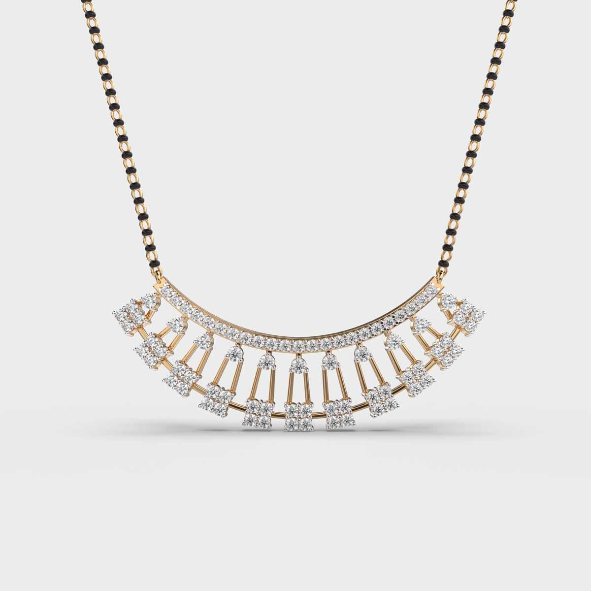 Crescent Diamond Encrusted Mangalsutra with Chain
