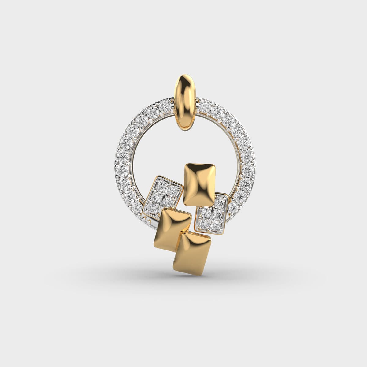 Circle Rhombus Diamond Pendant Without Chain