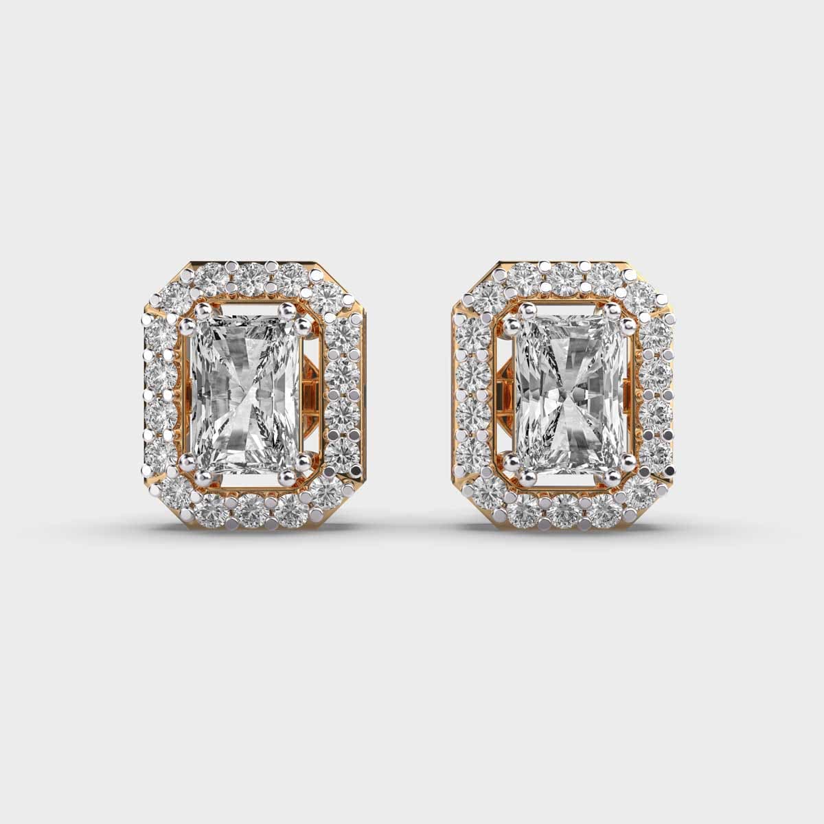 Classic Halo Radiant Cut Earstuds