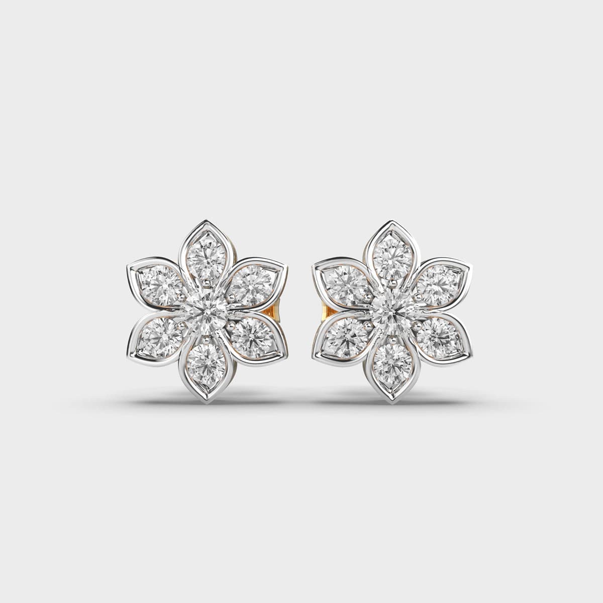 Blooming Flowers Diamond Earstuds