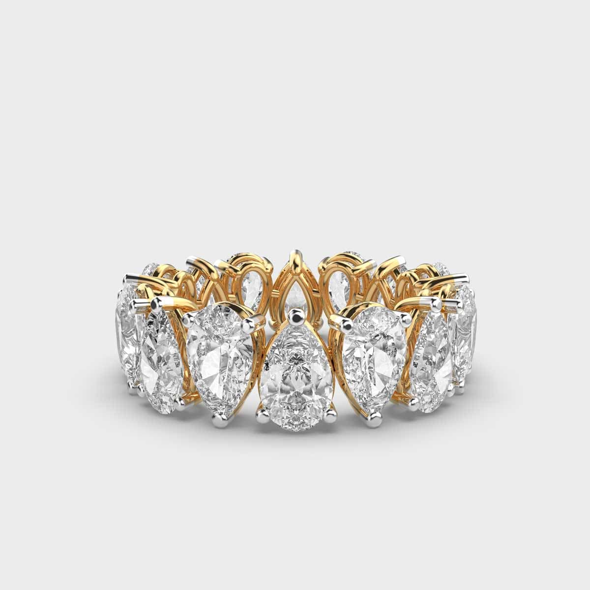 Evershine Pear Eternity Band Ring