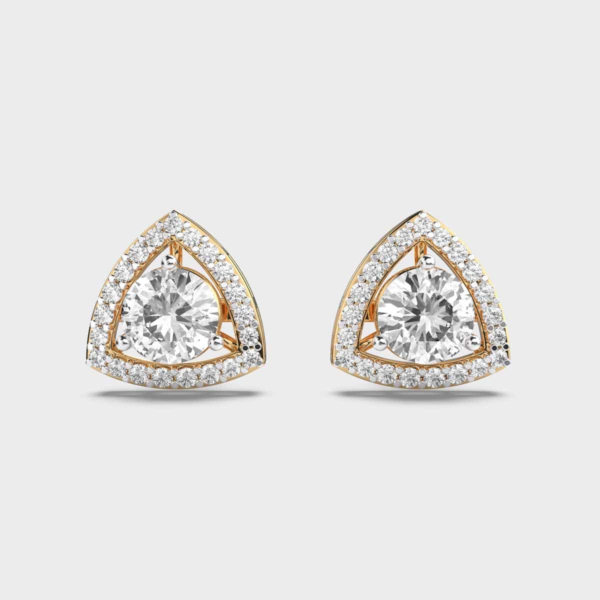 Diamond Solitaire With Prism Halo Studs