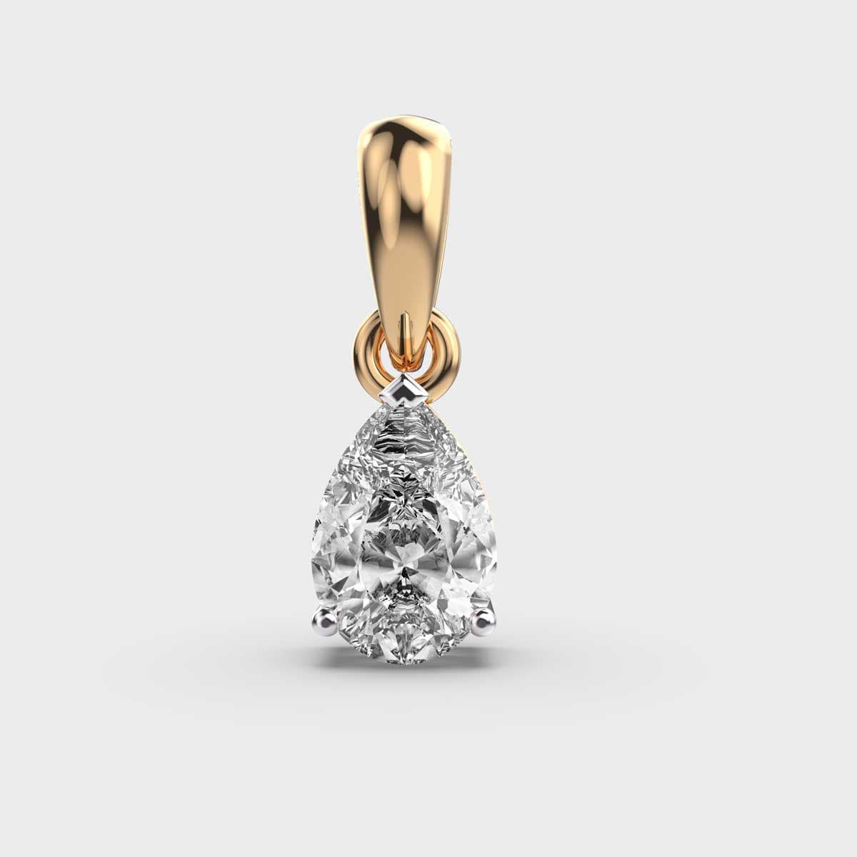 Miniature Pear Cut Diamond Pendant (Without Chain)
