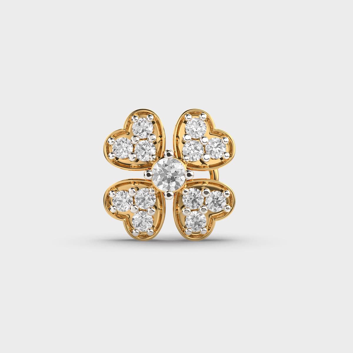 Irish Lucky Clover Diamond Nosepin
