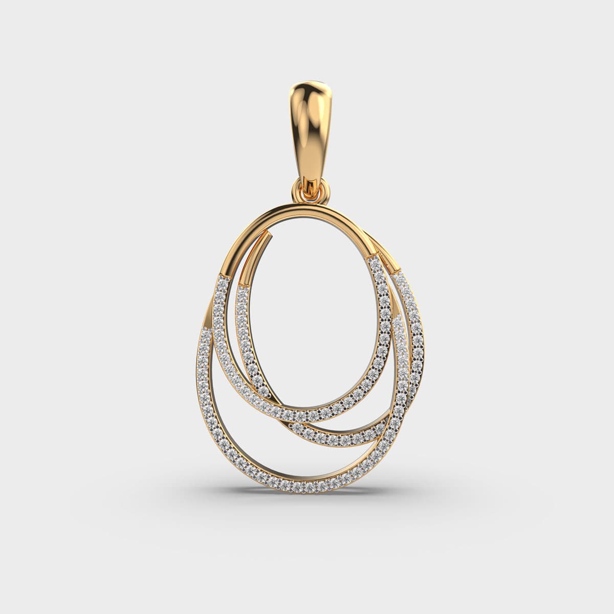 Glissen Swirl Diamond Encrusted Pendant Without Chain