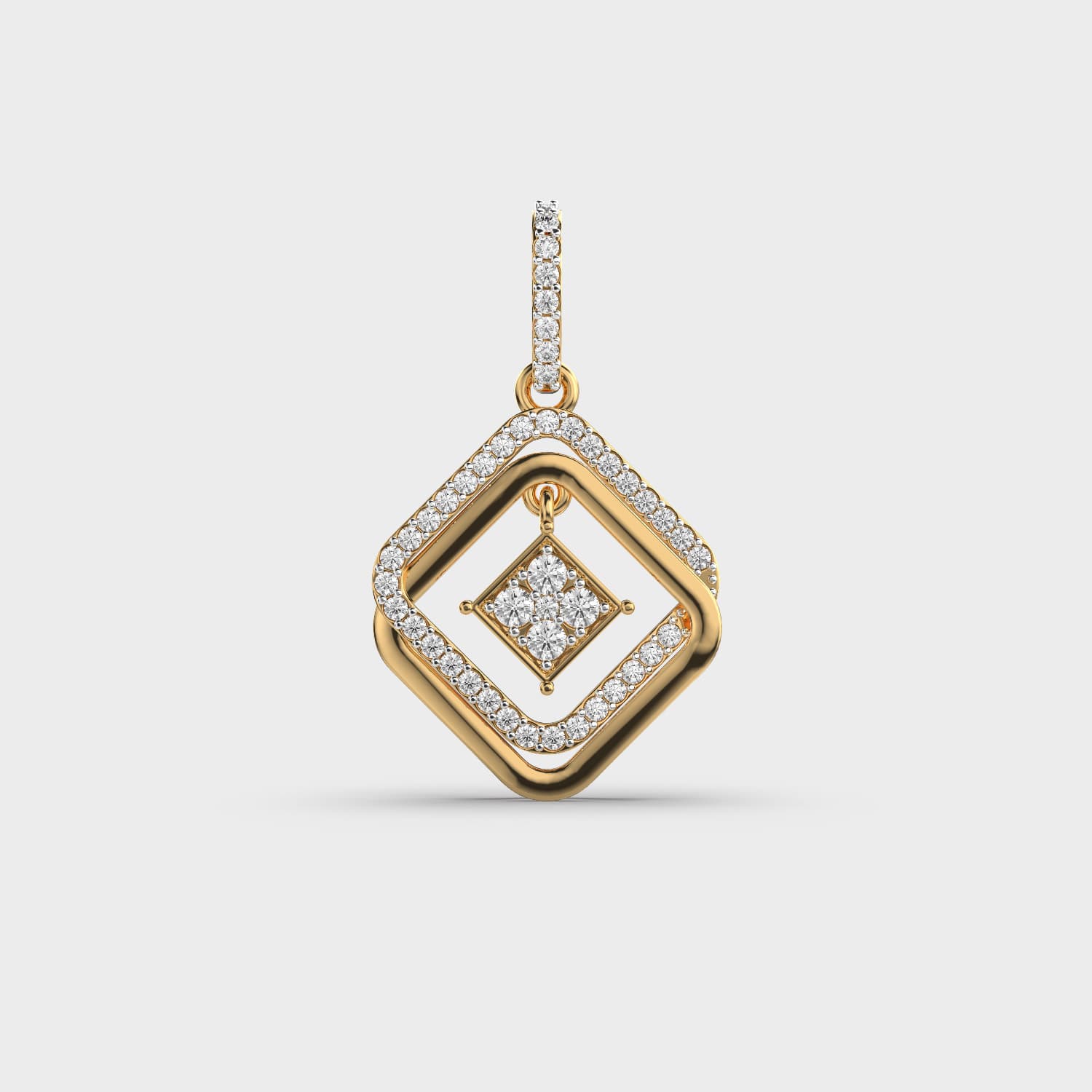 Symmetra Glow Diamond Encrusted Pendant (Without Chain)