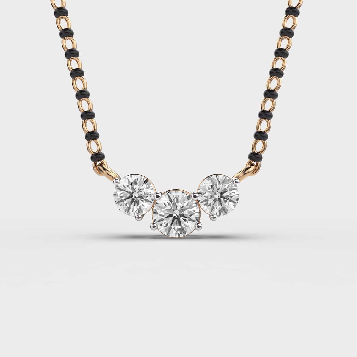 Twilight Tres Solitaire Mangalsutra Pendant With Chain
