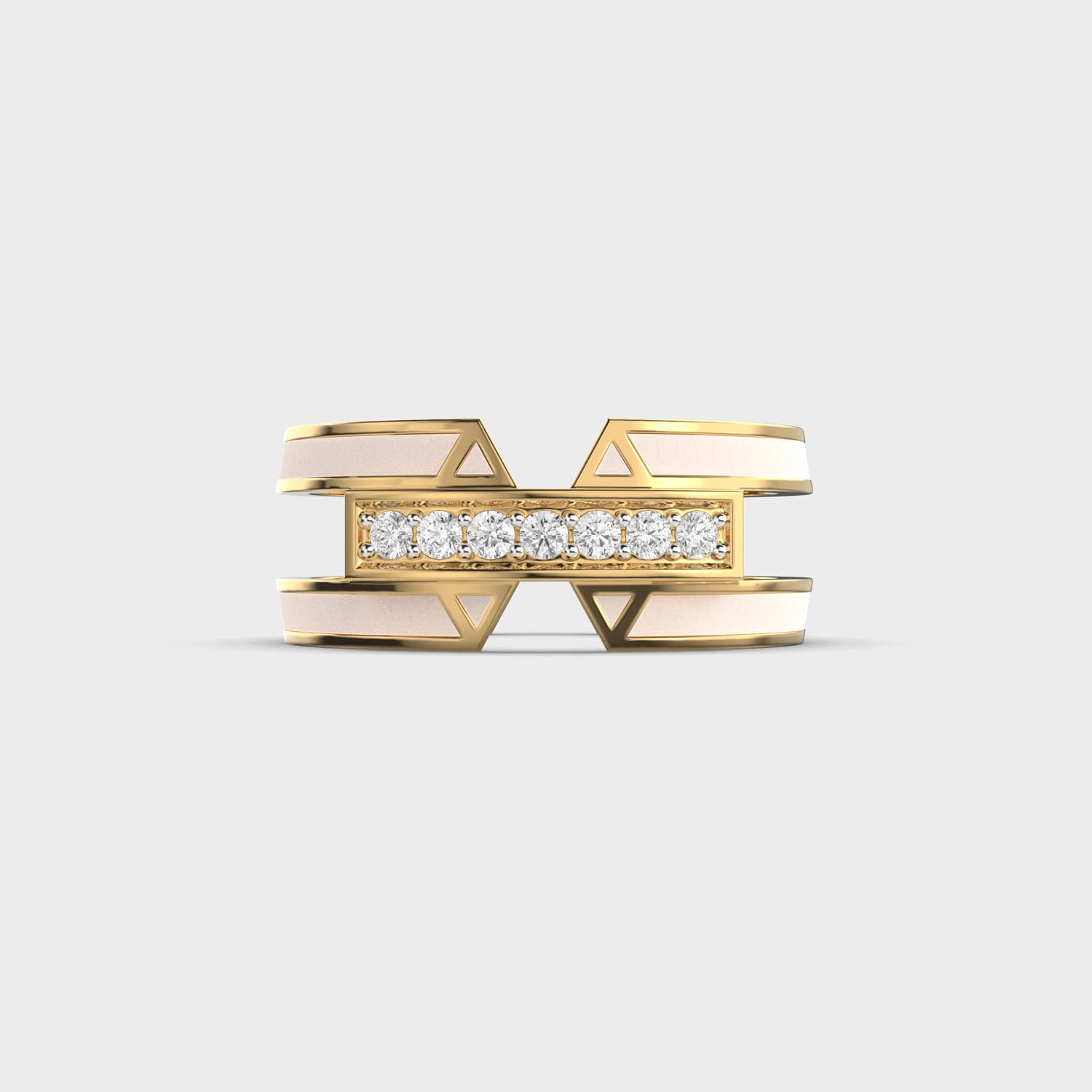 Central Bar Split Diamond Ring
