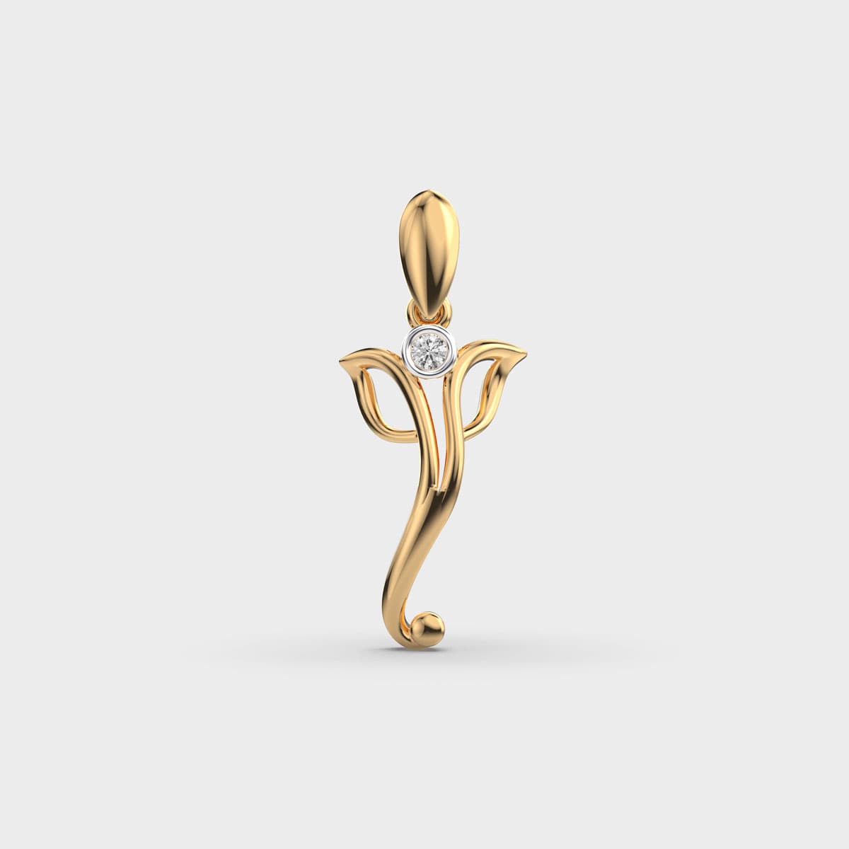 Ganesha Charm Religious Diamond Pendant (Without Chain)