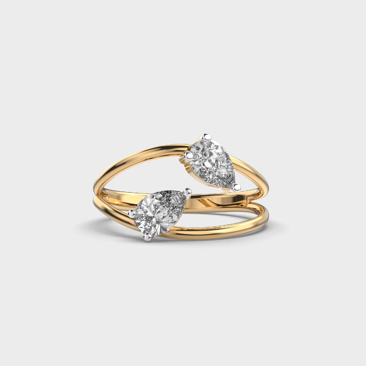 Two Pear Harmony Diamond Ring