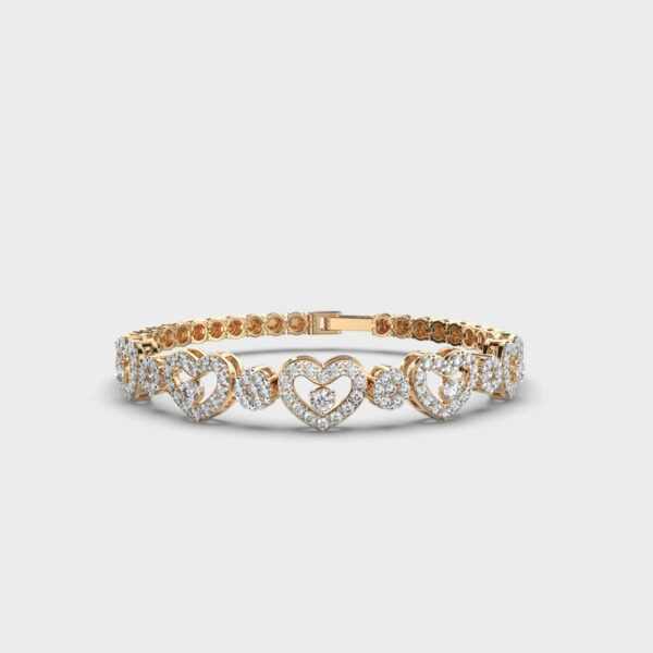 Elegant Heart Diamond Bracelet 