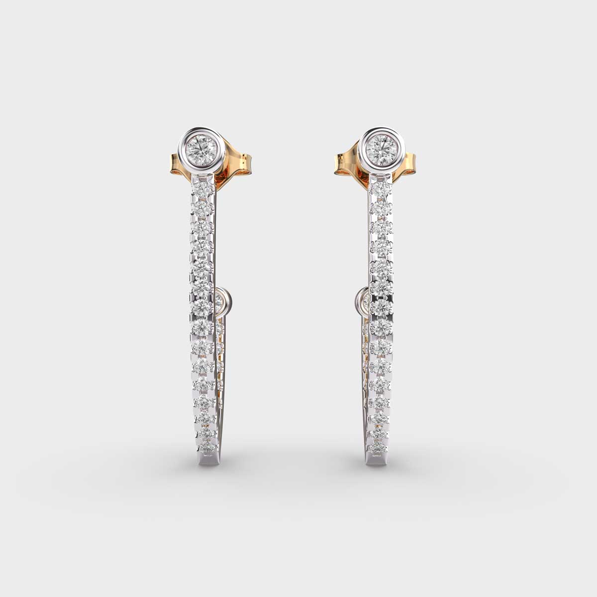 Linear Dangle Diamond Earrings 