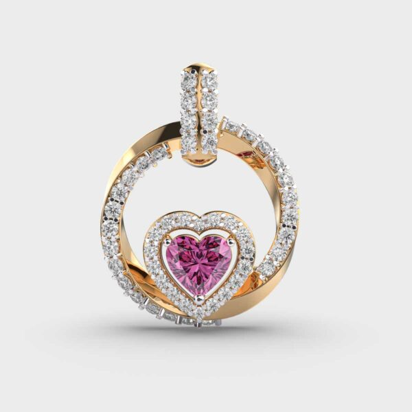 Pink Heart Diamond Pendant 