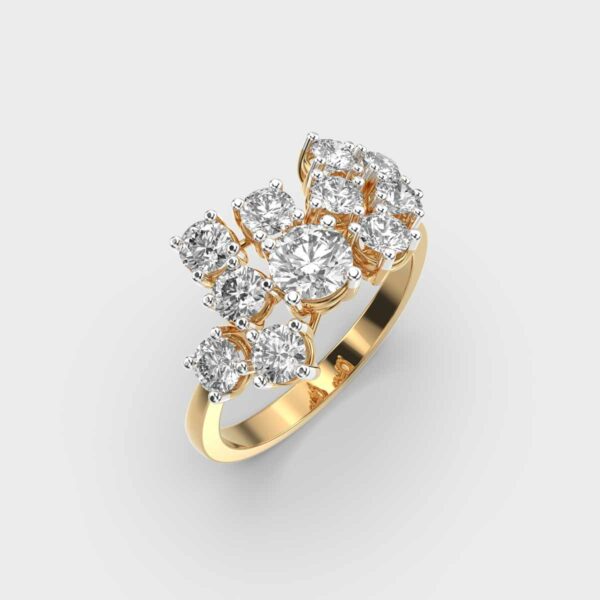 Buy Fusion Of Solitaire Diamond Cocktail Ring Online | Jewelbox