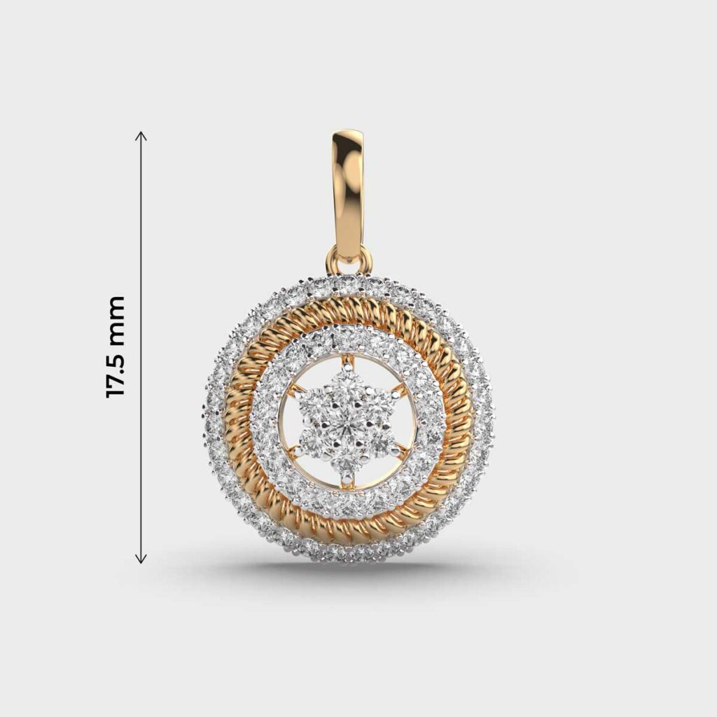 Radiant Circle Solitaire Diamond Pendant For Women
