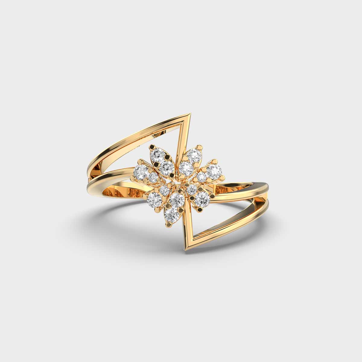 Nature Inspired Flower Engagement Ring Design in Rose Gold